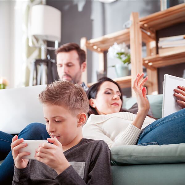 Family with devices