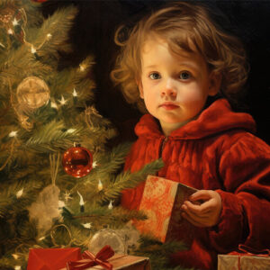 Girl with presents